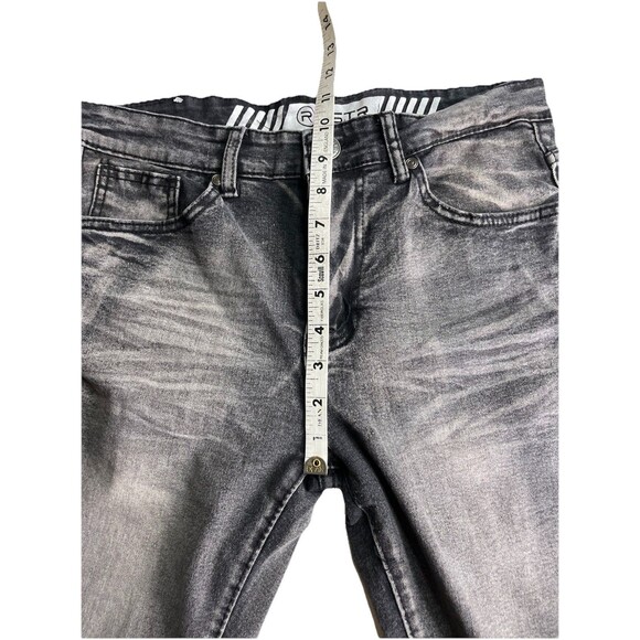 R GSTR Jeans Denim Mens 30x29 Skinny Fit Distressed Acid Washed Patch - Picture 8 of 10